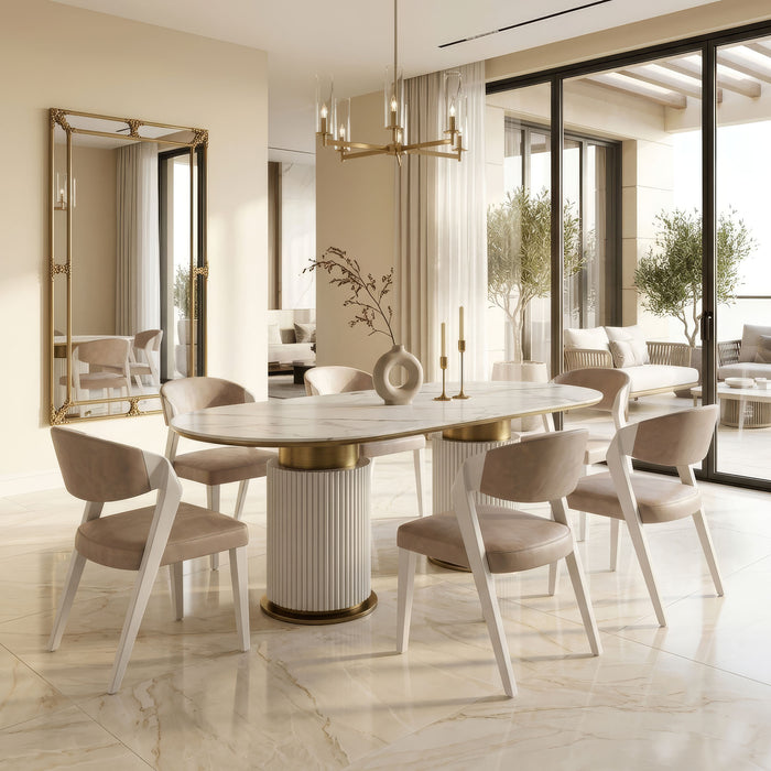 Siena Mat Porselen Yemek Masası 90x190