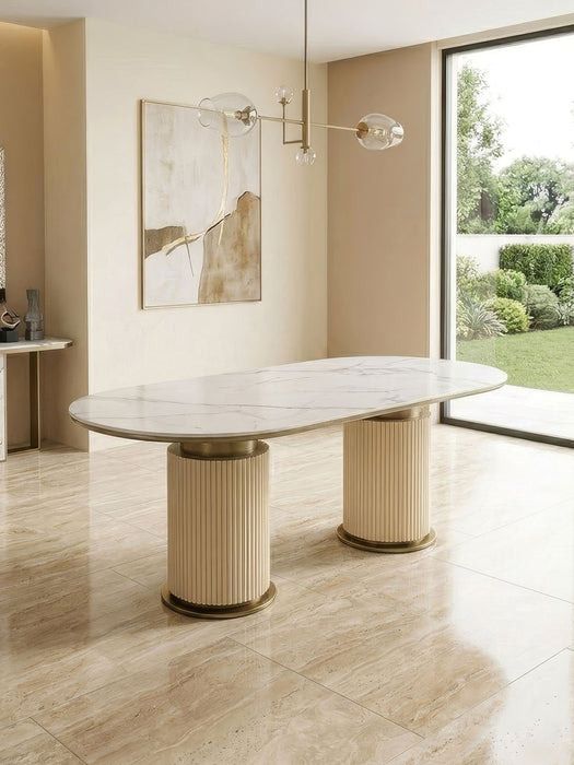 Siena Mat Porselen Yemek Masası 90x190