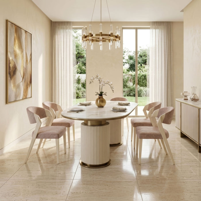 Siena Mat Porselen Yemek Masası 90x190