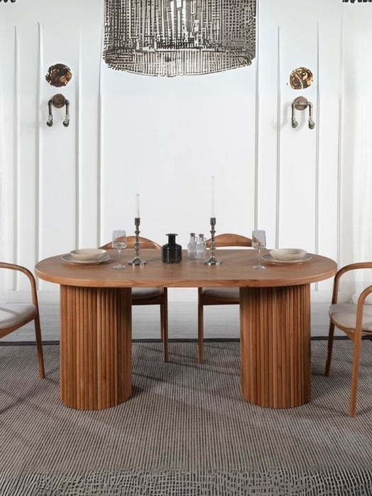 Sierra İskandinav Oval Ahşap Bohem Masa 90x190