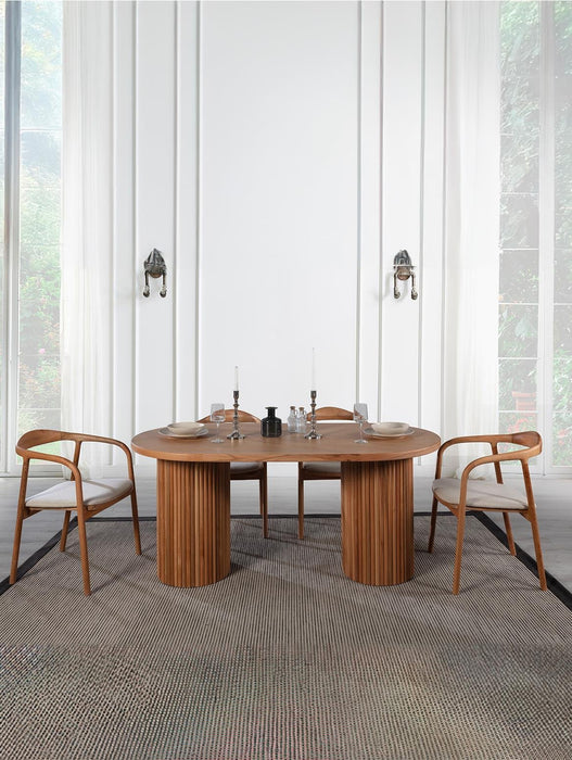 Sierra İskandinav Oval Ahşap Bohem Masa 90x190