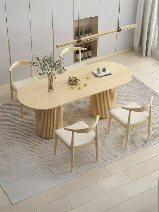 Sierra İskandinav Oval Ahşap Bohem Masa 90x190