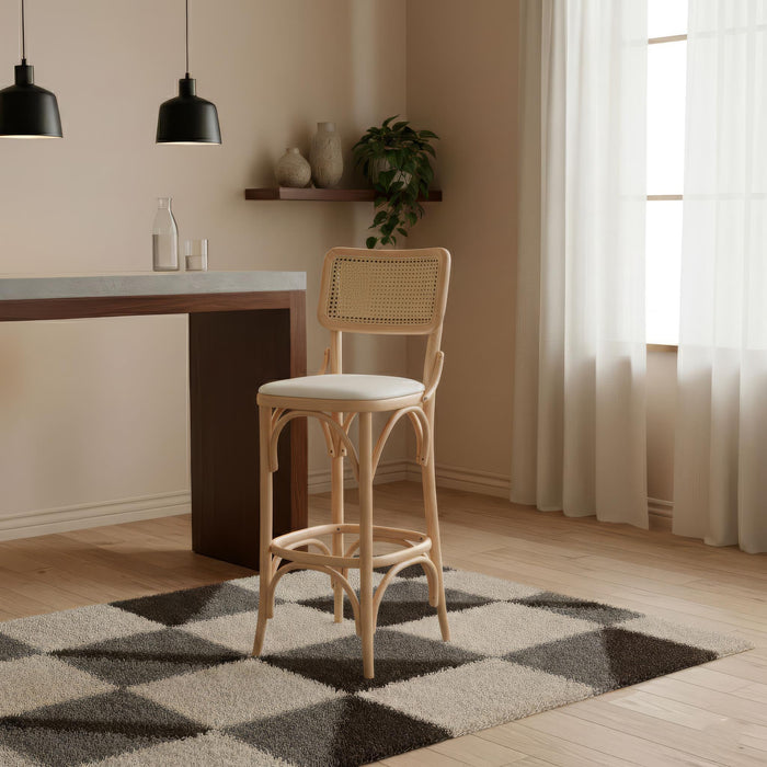 Sofa Hazeranlı Ahşap Bar Sandalyesi