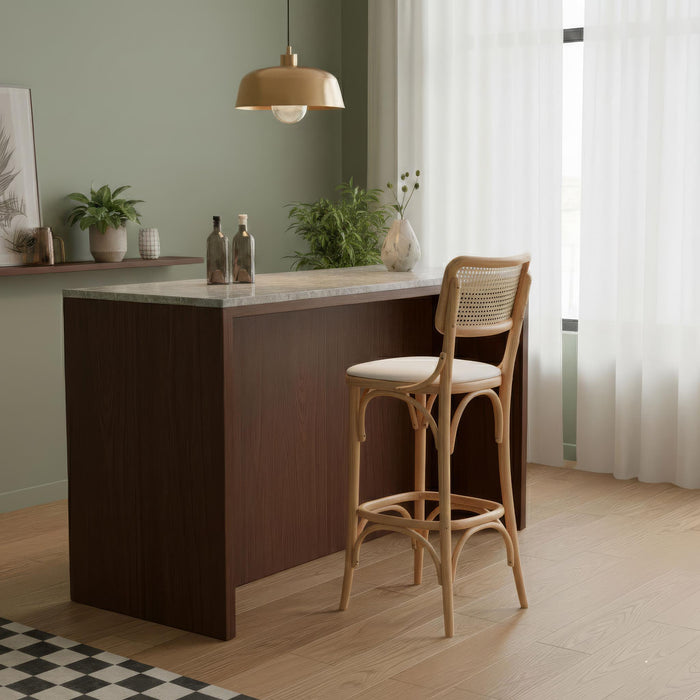 Sofa Hazeranlı Ahşap Bar Sandalyesi
