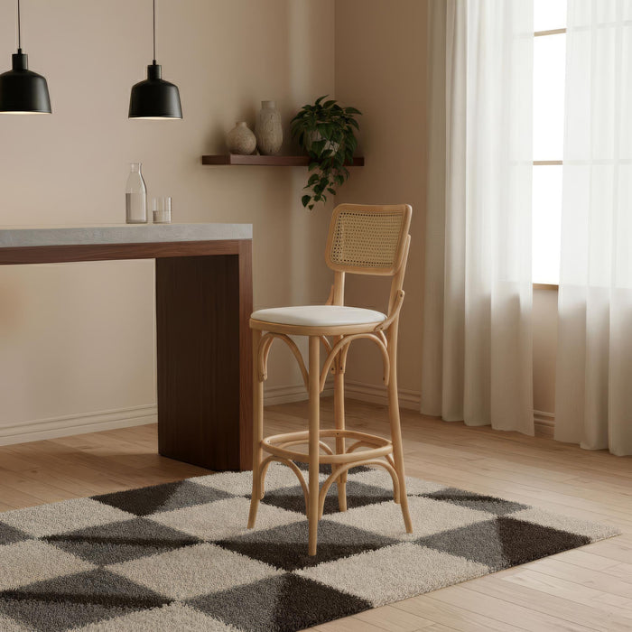 Sofa Hazeranlı Ahşap Bar Sandalyesi