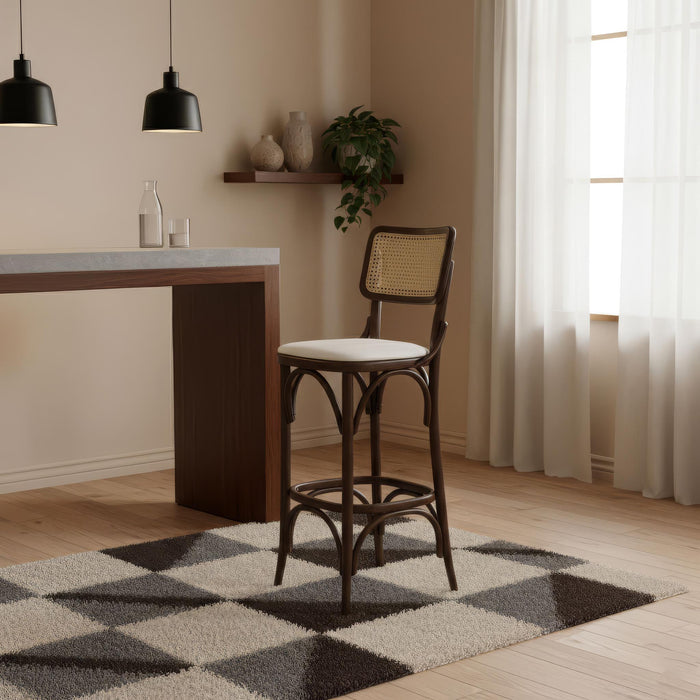 Sofa Hazeranlı Ahşap Bar Sandalyesi