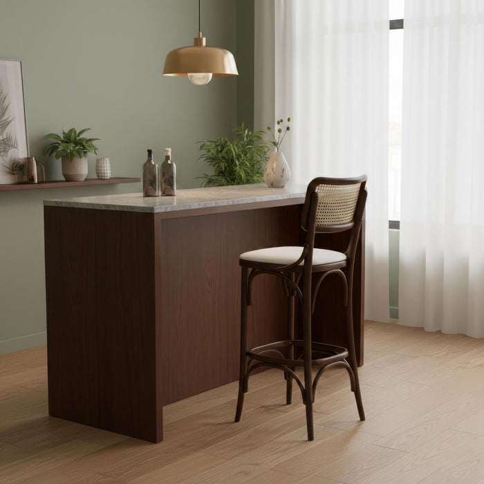 Sofa Hazeranlı Ahşap Bar Sandalyesi