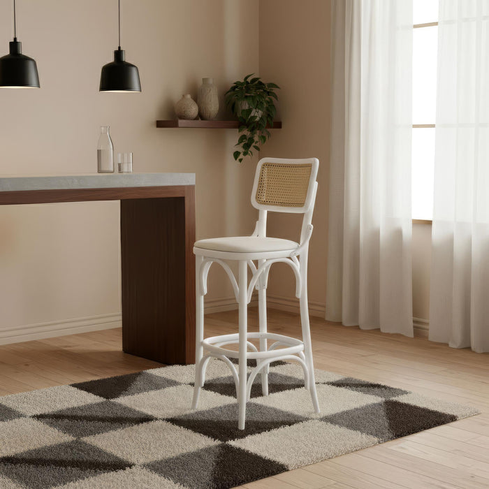 Sofa Hazeranlı Ahşap Bar Sandalyesi