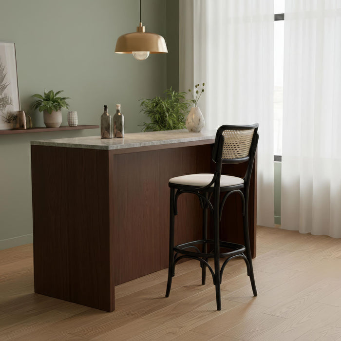 Sofa Hazeranlı Ahşap Bar Sandalyesi