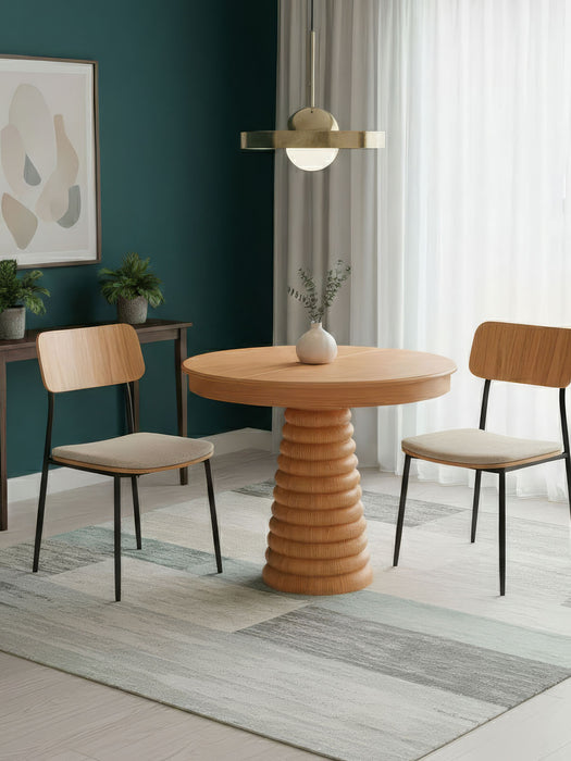 Spirra Açılır Yuvarlak Ahşap Yemek Masası 100x100