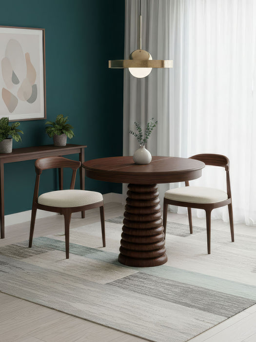 Spirra Açılır Yuvarlak Ahşap Yemek Masası 100x100