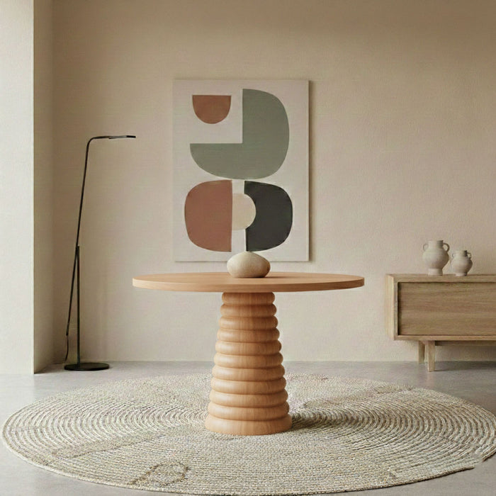 Spirra Yuvarlak Ahşap Yemek Masası 100x100