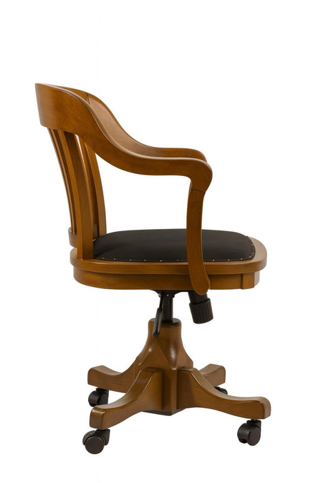 Throne Deri Döşemeli Ahşap Ofis Sandalyesi