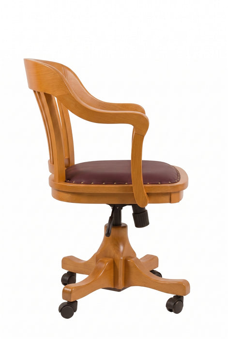 Throne Deri Döşemeli Ahşap Ofis Sandalyesi