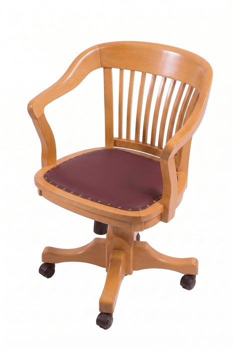 Throne Deri Döşemeli Ahşap Ofis Sandalyesi