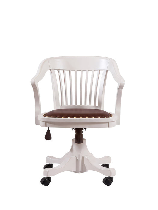 Throne Deri Döşemeli Ahşap Ofis Sandalyesi
