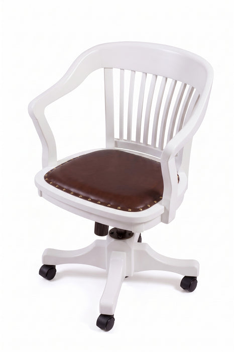 Throne Deri Döşemeli Ahşap Ofis Sandalyesi