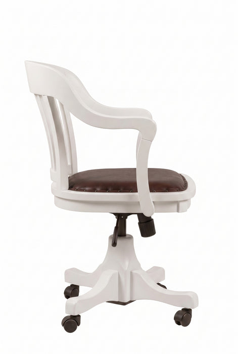 Throne Deri Döşemeli Ahşap Ofis Sandalyesi