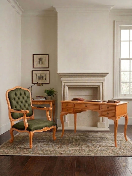 Throne Fransız Still Klasik Ahşap Berjer