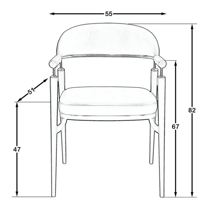 Valen Exclusive Kolçaklı Metal Sandalye