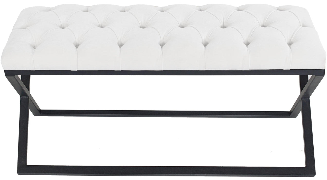 Varcera Siyah Çapraz Metal Ayaklı Bench Puf