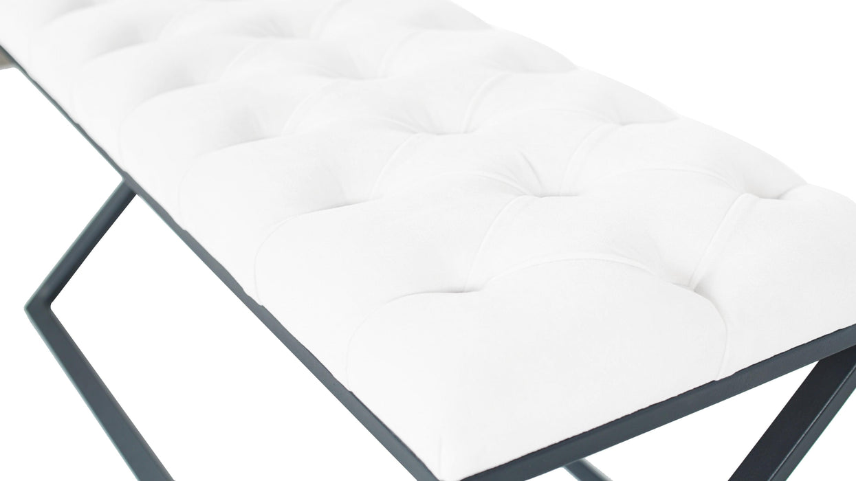 Varcera Siyah Çapraz Metal Ayaklı Bench Puf