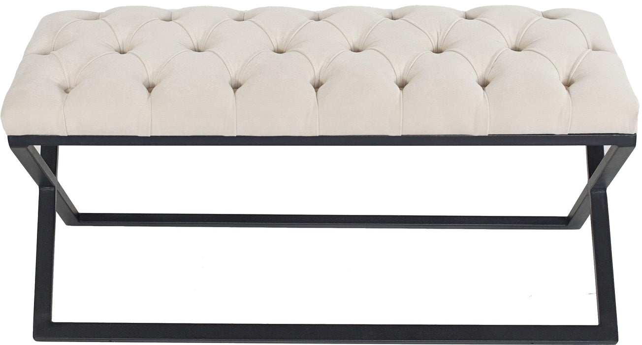 Varcera Siyah Çapraz Metal Ayaklı Bench Puf