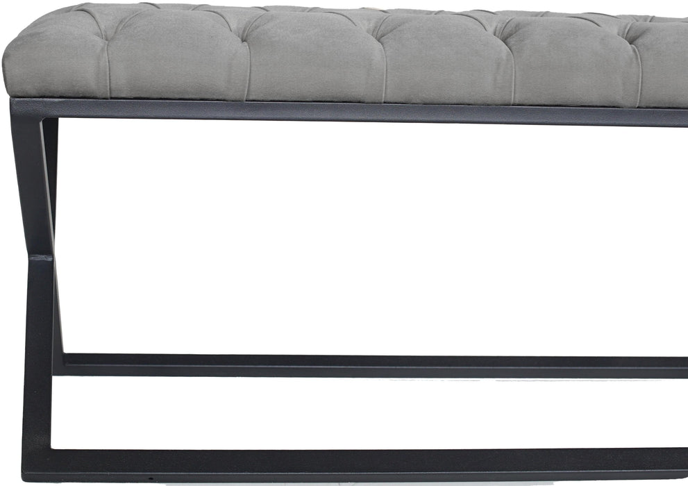 Varcera Siyah Çapraz Metal Ayaklı Bench Puf