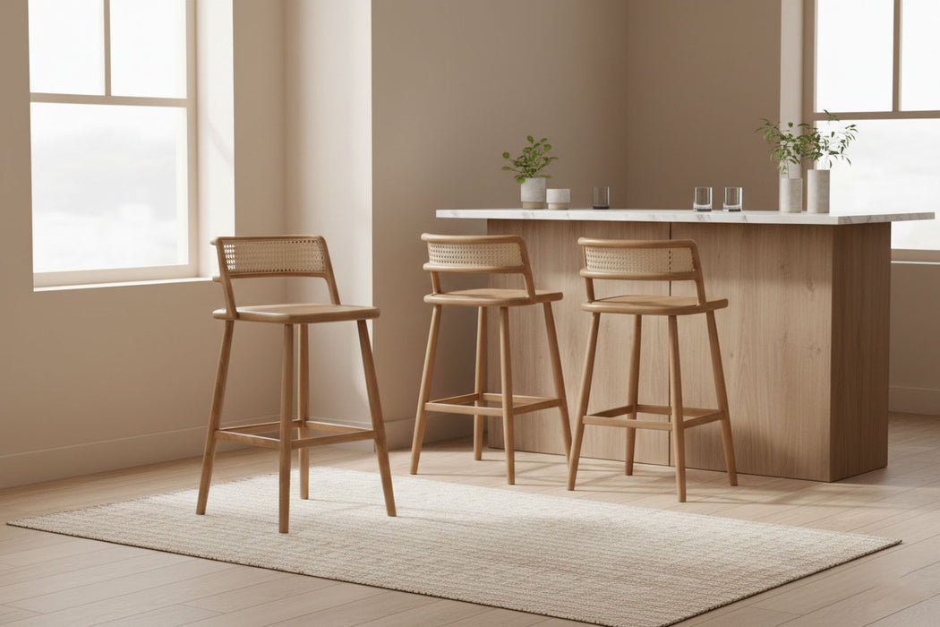 Venosa Hazeranlı Ahşap Bar Sandalyesi