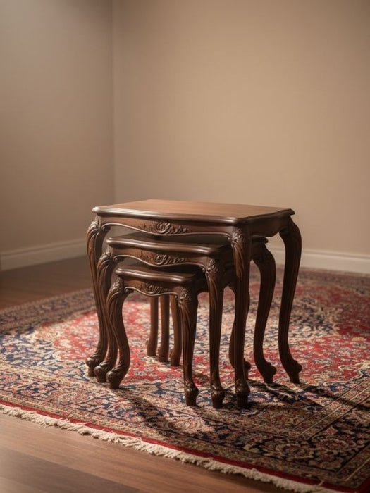 Versailes Fransız Still 3'lü Ahşap Zigon Sehpa