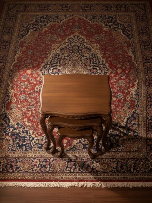 Versailes Fransız Still 3'lü Ahşap Zigon Sehpa