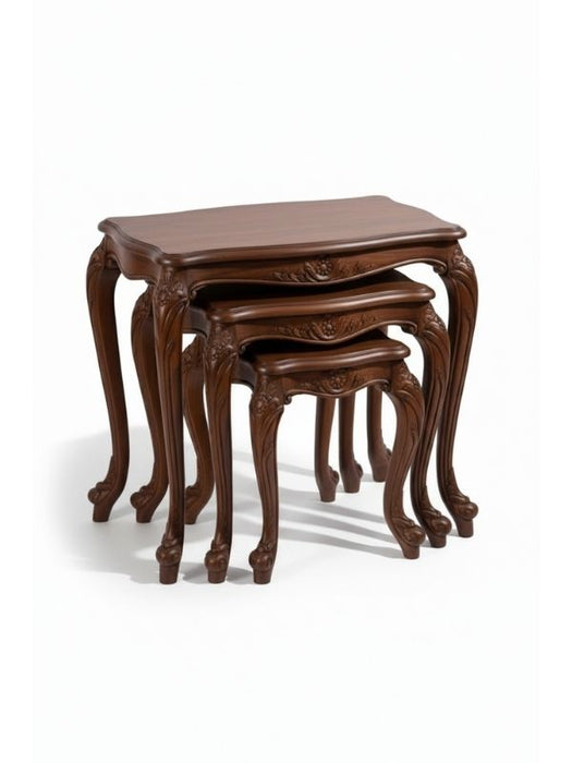 Versailes Fransız Still 3'lü Ahşap Zigon Sehpa