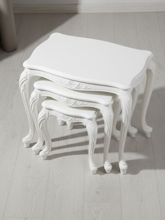 Versailes Fransız Still 3'lü Ahşap Zigon Sehpa