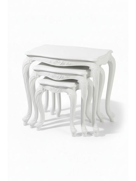 Versailes Fransız Still 3'lü Ahşap Zigon Sehpa