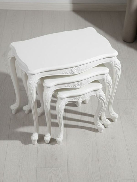 Versailes Fransız Still 3'lü Ahşap Zigon Sehpa