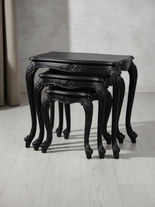 Versailes Fransız Still 3'lü Ahşap Zigon Sehpa