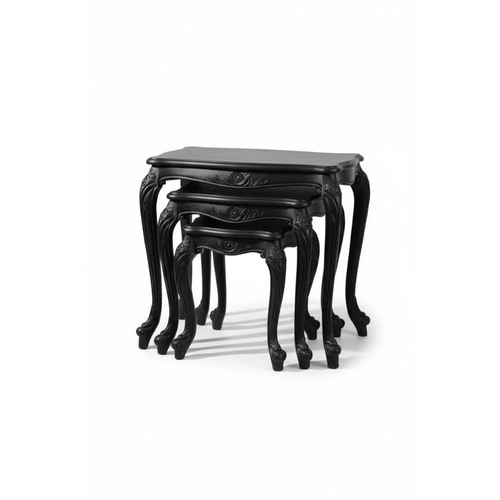 Versailes Fransız Still 3'lü Ahşap Zigon Sehpa