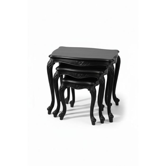 Versailes Fransız Still 3'lü Ahşap Zigon Sehpa