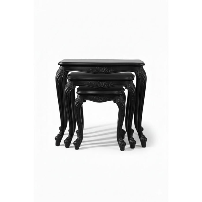 Versailes Fransız Still 3'lü Ahşap Zigon Sehpa