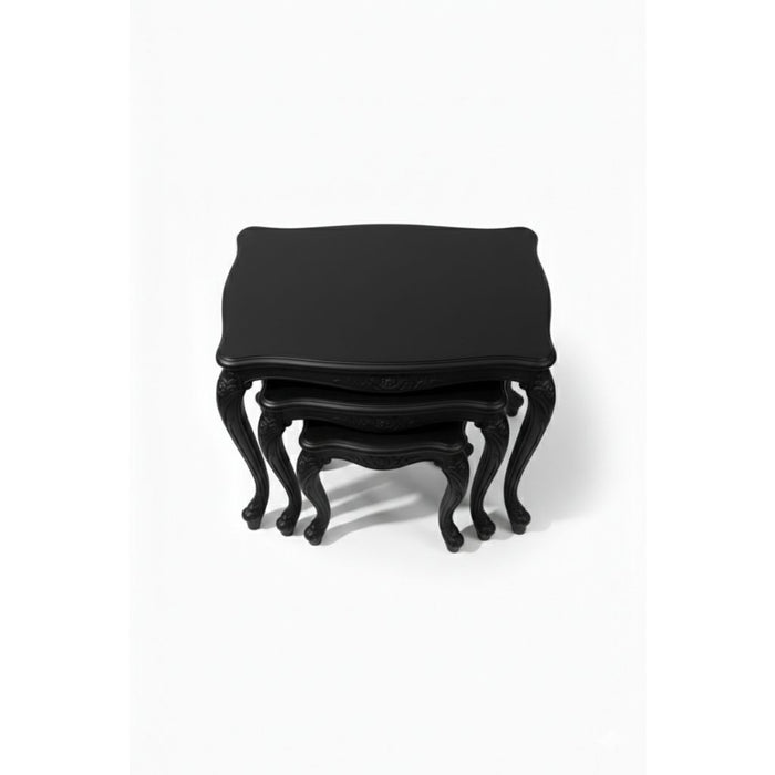 Versailes Fransız Still 3'lü Ahşap Zigon Sehpa