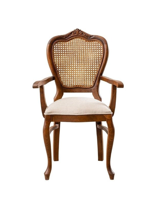 Versailes Hazeranlı Kolçaklı Oymalı Klasik Ahşap Sandalye