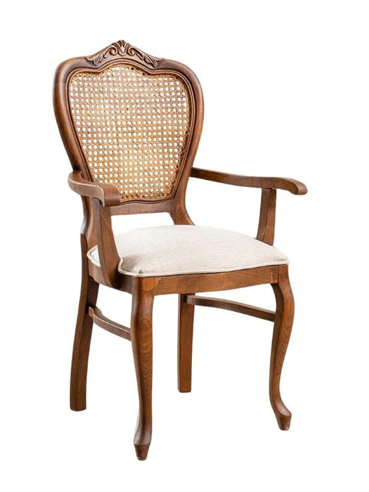 Versailes Hazeranlı Kolçaklı Oymalı Klasik Ahşap Sandalye