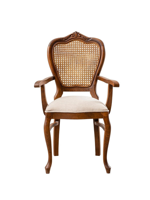 Versailes Hazeranlı Kolçaklı Oymalı Klasik Ahşap Sandalye