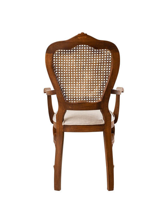 Versailes Hazeranlı Kolçaklı Oymalı Klasik Ahşap Sandalye