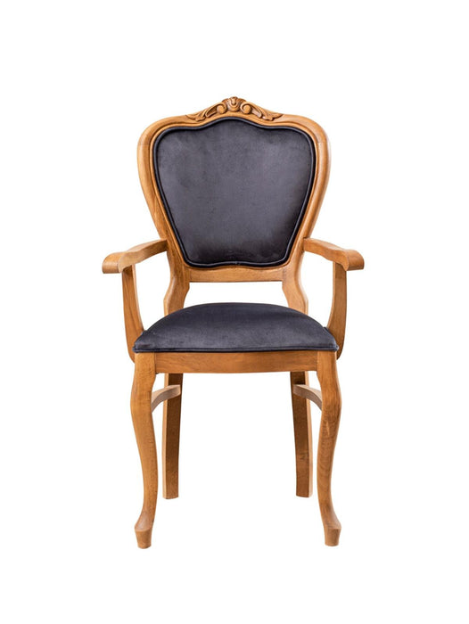 Versailes Kolçaklı Oymalı Klasik Ahşap Sandalye