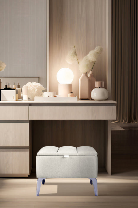 Vetra Mini Silver Royal Sandıklı Dekoratif Puf