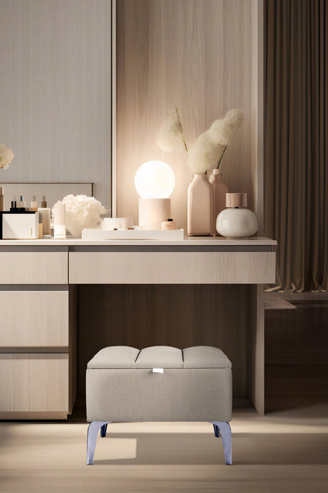 Vetra Mini Silver Royal Sandıklı Dekoratif Puf