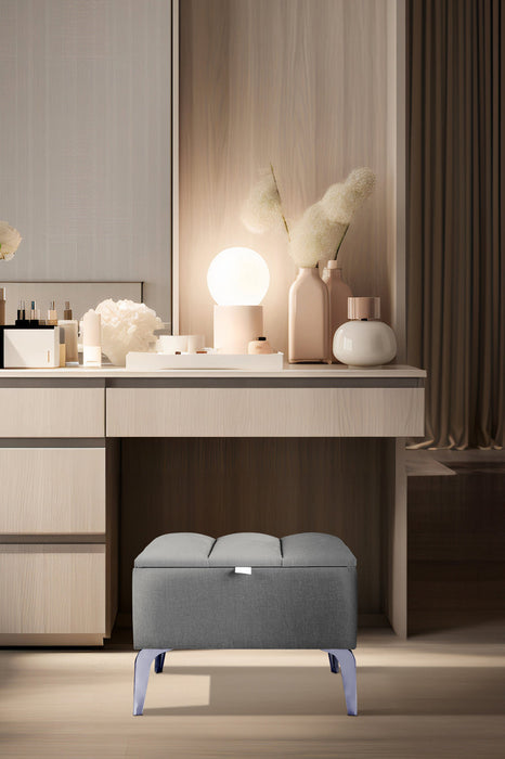 Vetra Mini Silver Royal Sandıklı Dekoratif Puf