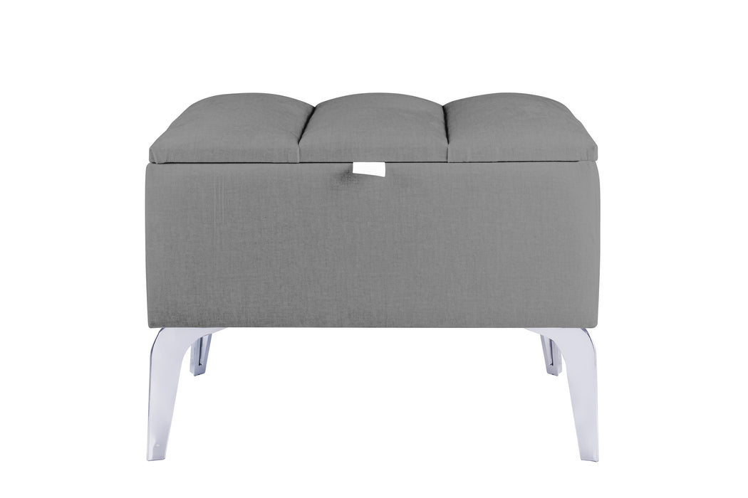 Vetra Mini Silver Royal Sandıklı Dekoratif Puf