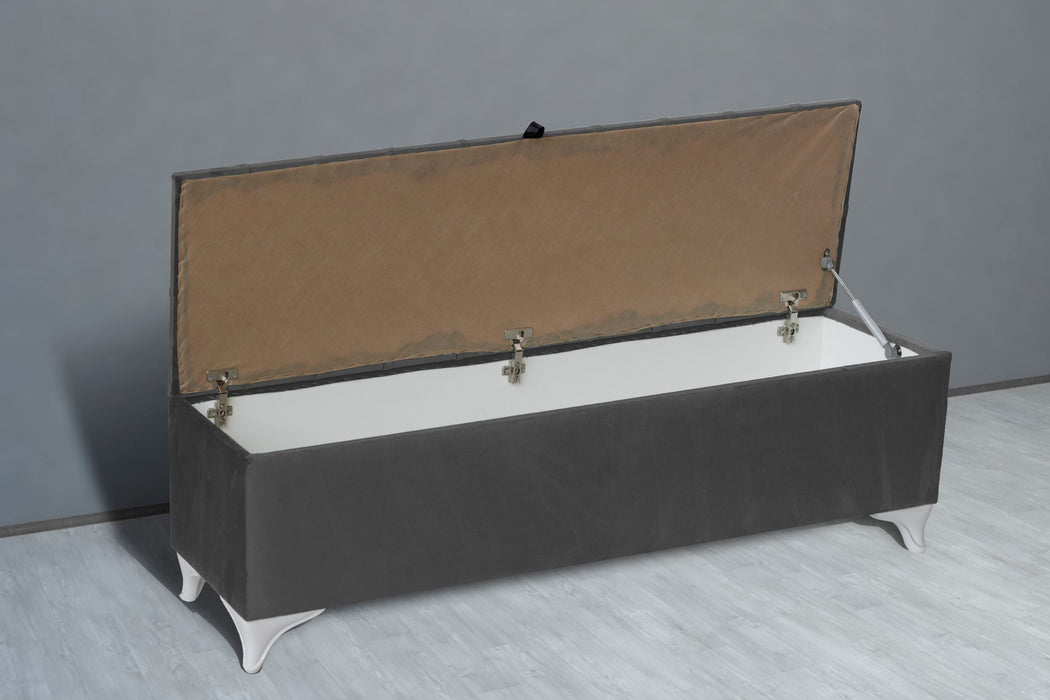 Vetra Sandıklı Bench Puf, Beyaz